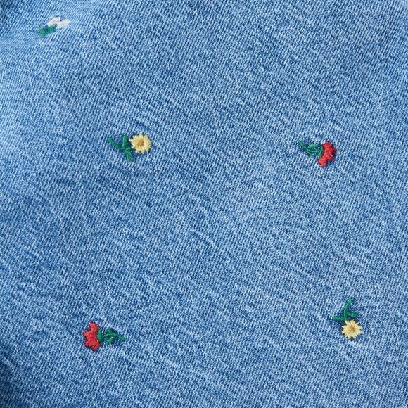 Rails Zuma Embroidered Flower Field Frayed Hem Denim Shorts Size 25 cottagecore - Picture 16 of 16